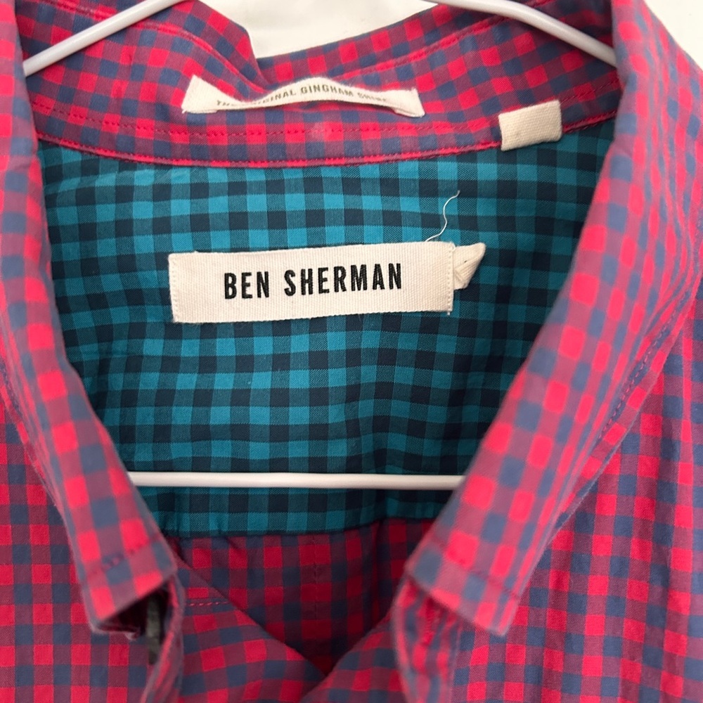 Ben Sherman ‘The Original Gingham Shirt’ in Red and Blue Checks Size M - Picture 2 of 10